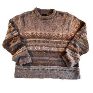 Sigrid Olsen Sport Hand Knitted Pullover Sweater Holiday‎ Women's Large Rabbit